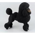 Schwarze 47 cm Dekohunde mit Tiermotiv aus Porzellan 