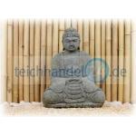 Dekofigur - japanischer Buddha sitzend aus Naturstein Basanit 50 cm hoch