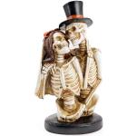 Dekofigur Skelett Hochzeitspaar, Halloween, liebendes Skelett, Party Skelett, Knochenfigur, H 28,5cm