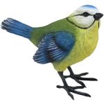 Gelbe 12 cm Deko-Vögel für den Garten aus Kunststein wetterfest 