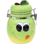 Reduzierte Grüne Keksdosen & Gebäckdosen mit Apfelmotiv aus Keramik auslaufsicher 
