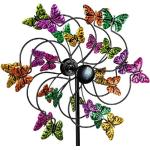 dekojohnson Deko-Windrad »Windrad Schmetterling Metall Gartendeko 35x124cm« (kein Set, kein Set), bunt