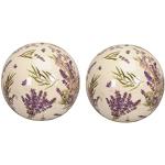 Lavendelfarbene Shabby Chic Runde Christbaumkugeln & Weihnachtsbaumkugeln aus Keramik 2-teilig 