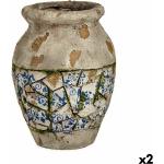 Blaue 25 cm Vasen & Blumenvasen 25 cm aus Kunstharz 2-teilig 