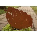 Dekostüberl Edelrost Schaf Sally mit Schraube 20 cm für Holz Gartendekoration Tierfigur