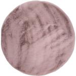Rosa Unifarbene DEKOWE Runde Shaggy Teppiche 80 cm aus Kunstfell 
