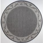 Anthrazitfarbene Unifarbene DEKOWE Runde Wendeteppiche 160 cm mit Ornament-Motiv aus Kunstfaser schmutzabweisend 