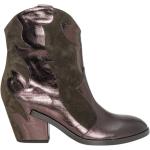 Reduzierte Braune DEL CARLO Cowboy-Boots & Cowboystiefeletten aus Leder für Damen Größe 40 
