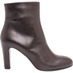 Reduzierte Dunkelbraune Casual DEL CARLO High Heel Stiefeletten & High Heel Boots aus Leder für Damen Größe 39 