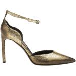 Reduzierte Gelbe Elegante DEL CARLO High Heels & Stiletto-Pumps mit Riemchen aus Leder für Damen Größe 36 