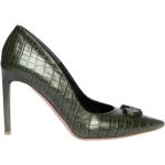 Reduzierte Grüne Animal-Print DEL CARLO High Heels & Stiletto-Pumps aus Leder für Damen Größe 35 