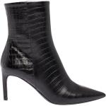 Reduzierte Schwarze DEL CARLO High Heel Stiefeletten & High Heel Boots aus Leder für Damen Größe 38 
