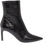 Reduzierte Schwarze DEL CARLO High Heel Stiefeletten & High Heel Boots aus Leder für Damen Größe 40 