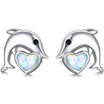Silberne Delfin Ohrringe für Kinder 