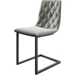 Schwarze Gesteppte Moderne DELIFE Adesso Freischwinger Stühle pulverbeschichtet aus Textil 4-teilig 