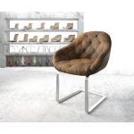 Braune Freischwinger Stühle LadenZeile | mit kaufen günstig online Armlehne