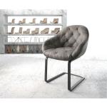 Reduzierte Graue Vintage DeLife Gaio-Flex Freischwinger Stühle aus Polyester mit Armlehne Breite 50-100cm, Höhe 50-100cm, Tiefe 50-100cm 