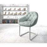 Mintgrüne Moderne DELIFE Gaio-Flex Freischwinger Stühle aus Polyester mit Armlehne 