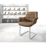 Reduzierte Braune Moderne DeLife Kaira-Flex Freischwinger Stühle aus Polyester mit Armlehne Breite 50-100cm, Höhe 50-100cm, Tiefe 50-100cm 