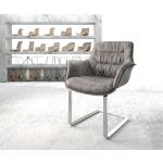 Reduzierte Graue Moderne DeLife Kaira-Flex Freischwinger Stühle aus Polyester mit Armlehne Breite 50-100cm, Höhe 50-100cm, Tiefe 50-100cm 