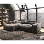 DELIFE Big-Sofa »Sirpio«, XL Mikrofaser Khakibraun 270x175 cm Recamiere variabel mit Hocker, braun