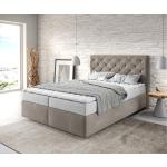 Beige Gesteppte Moderne DELIFE Dream-Great Betten mit Matratze 140x200 