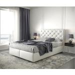 Reduzierte Weiße Gesteppte Moderne DeLife Dream-Great Betten mit Matratze aus Kunstleder 140x200 