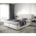 Reduzierte Weiße Gesteppte Moderne DeLife Dream-Great Betten mit Matratze aus Kunstleder 160x200 