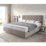 Beige Gesteppte Moderne DELIFE Dream-Great Betten mit Matratze 180x200 