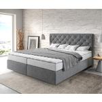 Reduzierte Anthrazitfarbene Gesteppte Moderne DeLife Dream-Great Betten mit Matratze aus Aluminium 180x200 