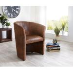 Braune Moderne DELIFE Pieder Lounge Sessel gepolstert 