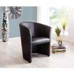 Schwarze Moderne DELIFE Pieder Lounge Sessel aus Kunstleder gepolstert 