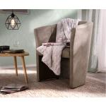Taupefarbene Vintage DELIFE Pieder Lounge Sessel aus Leder gepolstert Breite 50-100cm, Höhe 50-100cm, Tiefe 50-100cm 