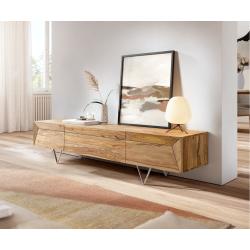 FineBuy Lowboard Massivholz Kommode 140 cm TV-Board Landhaus-Stil 40 cm TV- Möbel kaufen bei