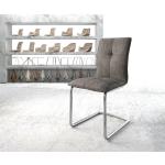 Anthrazitfarbene Moderne DELIFE Maddy-Flex Freischwinger Stühle aus Polyester 