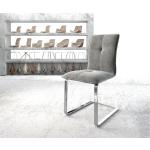 Reduzierte Graue Moderne DeLife Maddy-Flex Freischwinger Stühle aus Samt Breite 0-50cm, Höhe 50-100cm, Tiefe 50-100cm 