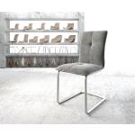 Reduzierte Graue Moderne DeLife Maddy-Flex Freischwinger Stühle aus Edelstahl Breite 0-50cm, Höhe 50-100cm, Tiefe 50-100cm 