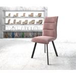 DELIFE Esszimmerstuhl Xantus-Flex Rosé Samt 4-Fuß oval schwarz, Esszimmerstühle