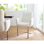 Weiße DELIFE Designer Stühle aus Edelstahl mit Armlehne Breite 50-100cm, Höhe 50-100cm, Tiefe 50-100cm 