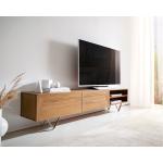 Reduzierte Hellbraune Moderne DELIFE TV-Lowboards & Fernsehtische aus Massivholz Breite 150-200cm, Höhe 0-50cm, Tiefe 0-50cm 