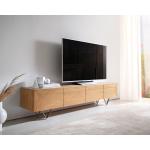 Hellbraune Moderne DELIFE TV-Lowboards & Fernsehtische aus Massivholz Breite 150-200cm, Höhe 0-50cm, Tiefe 0-50cm 