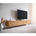 Reduzierte Hellbraune DELIFE TV-Lowboards & Fernsehtische aus Massivholz Breite 200-250cm, Höhe 0-50cm, Tiefe 0-50cm 