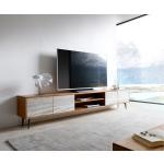 Reduzierte Hellbraune Minimalistische DELIFE TV-Lowboards & Fernsehtische aus Massivholz Breite 200-250cm, Höhe 0-50cm, Tiefe 0-50cm 