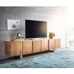 Hellbraune Moderne DELIFE Live-Edge TV Schränke & Fernsehschränke aus Massivholz Breite 200-250cm, Höhe 50-100cm, Tiefe 0-50cm 