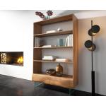 Moderne DELIFE Live-Edge Bücherregale aus Massivholz mit Schublade Breite 100-150cm, Höhe 150-200cm, Tiefe 0-50cm 
