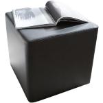 Schwarze DELIFE Dado Sitzhocker aus Kunstleder Breite 0-50cm, Höhe 0-50cm, Tiefe 0-50cm 