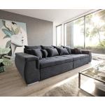 DELIFE Sofa Navin 275x116 cm Graphite Couch mit Kissen, Big Sofas