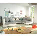 DELIFE Wohnlandschaft Clovis Weiss Hellgrau Modulares Sofa, Design Wohnlandschaften, Couch Loft, Modulsofa, modular