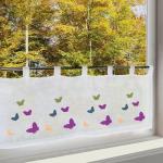 Weiße Motiv Moderne Delindo Lifestyle Scheibengardinen & Küchengardinen mit Insekten-Motiv aus Polyester transparent 