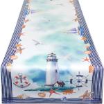 Maritime Delindo Lifestyle Tischläufer mit Leuchtturm-Motiv 1-teilig 